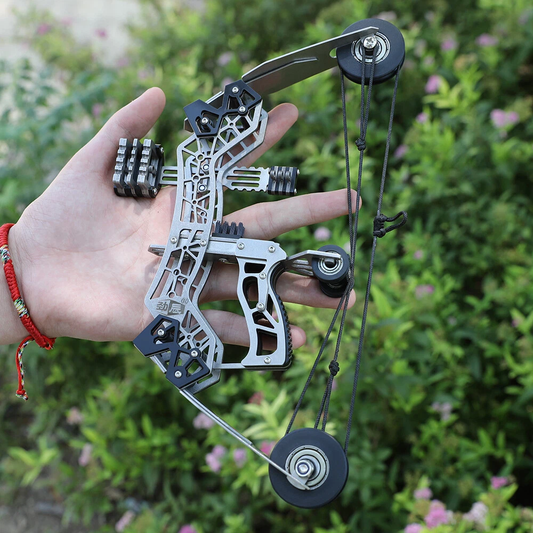 10 - inch mini compound bow set, 12 lbs, for archery competitions, outdoor sports and hunting.