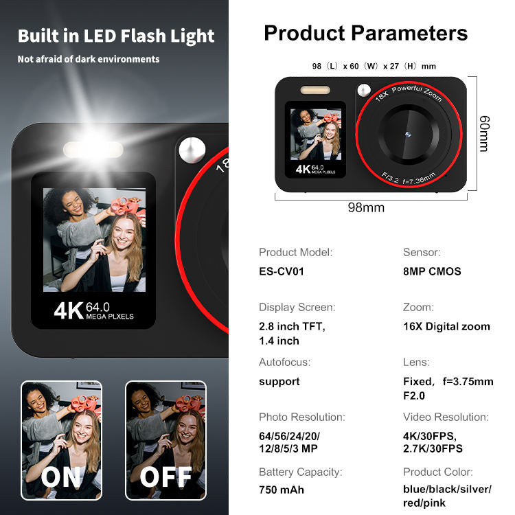 Miniature compact digital camera