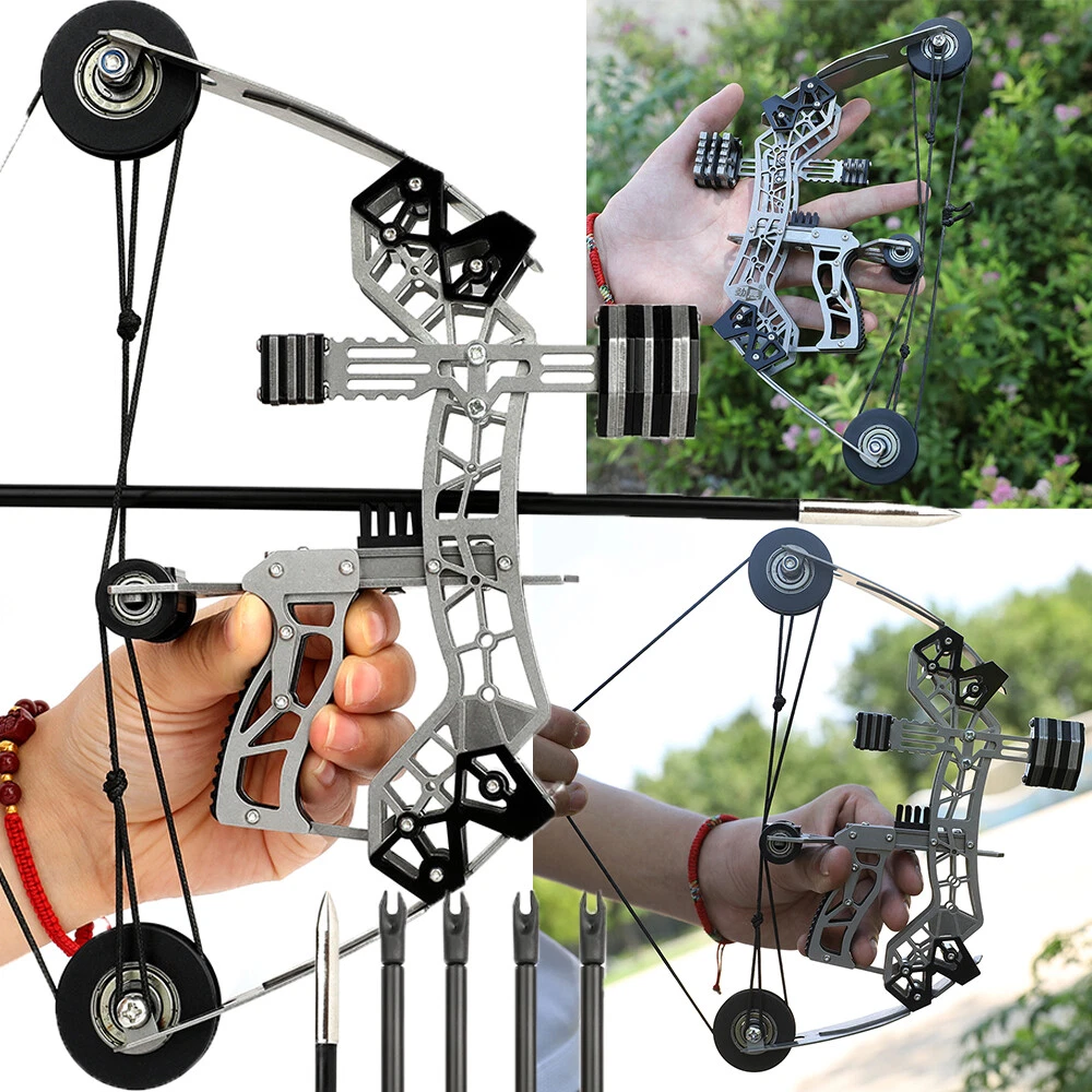 10 - inch mini compound bow set, 12 lbs, for archery competitions, outdoor sports and hunting.