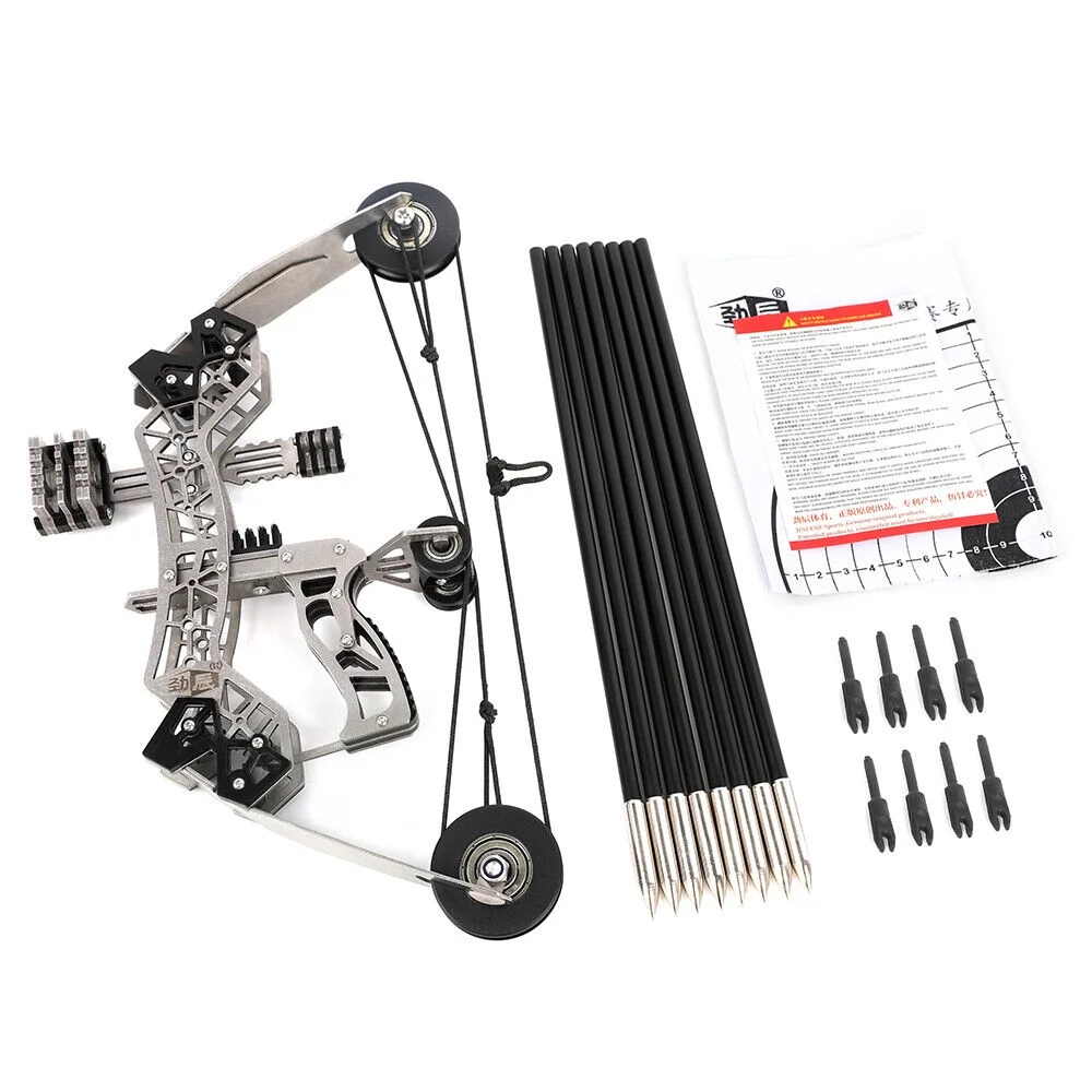 10 - inch mini compound bow set, 12 lbs, for archery competitions, outdoor sports and hunting.